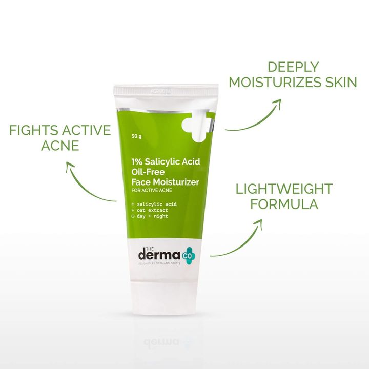 The Derma Co 1% Salicylic Acid Oil-Free Moisturizer For Face with Oat Extract (50 g)