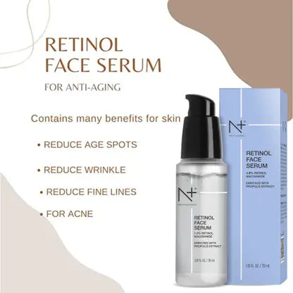 N PLUS Professional Retinol Face Serum,For Anti-Aging,Brighter Skin & Reduces Age Spots (30 ml)