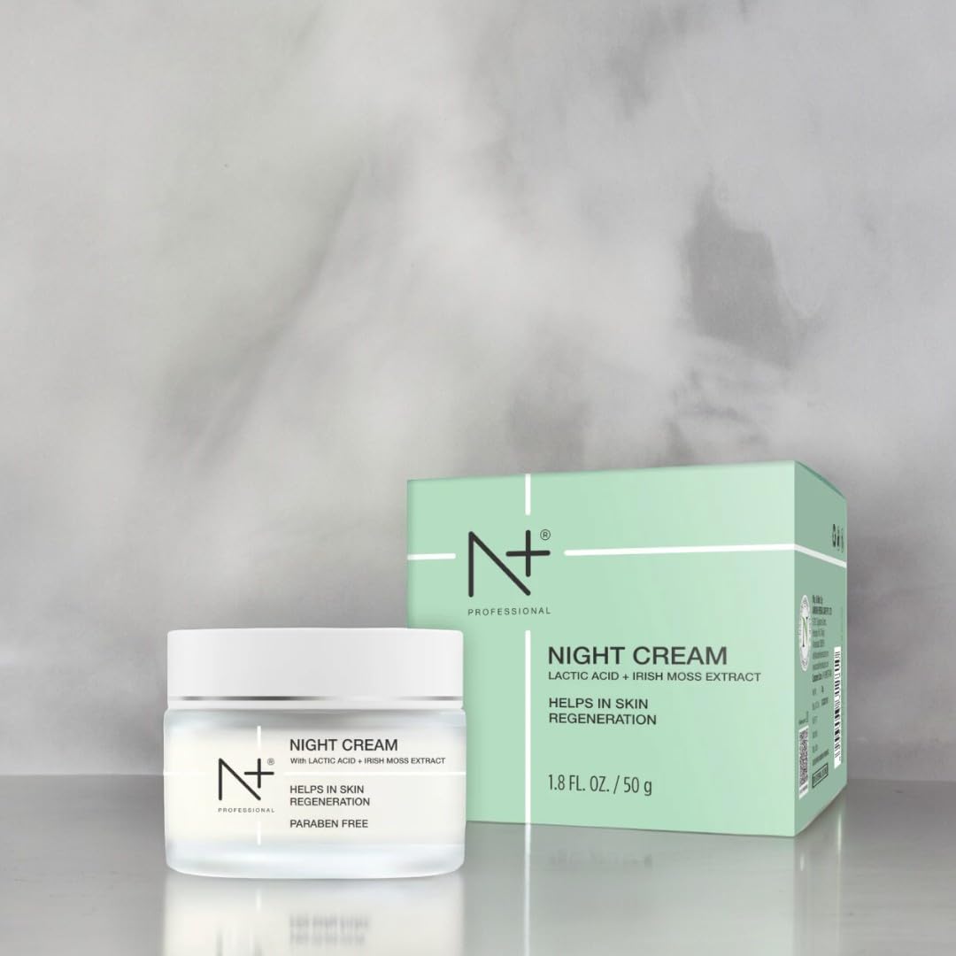 N Plus Professional Night Cream, With Lactic Acid and Irish Moss Extract, Helps In Skin Regeneration, (50 g)