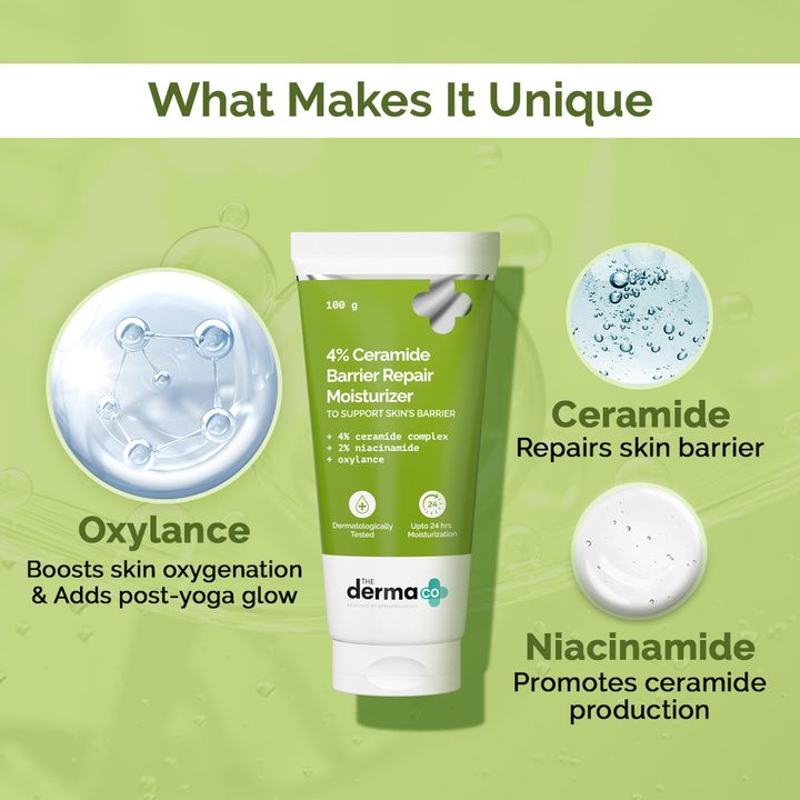 The Derma Co 4% Ceramide Barrier Repair Moisturizer with Ceramide, Niacinamide, and Oxylance (100 g)