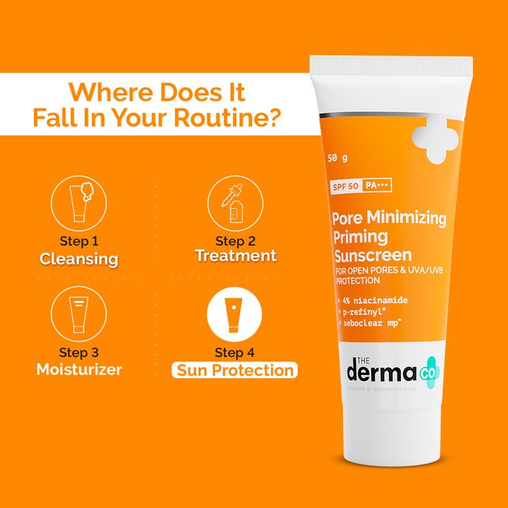 The Derma Co Pore Minimizing Priming Sunscreen with SPF 50 & PA+++(50g)