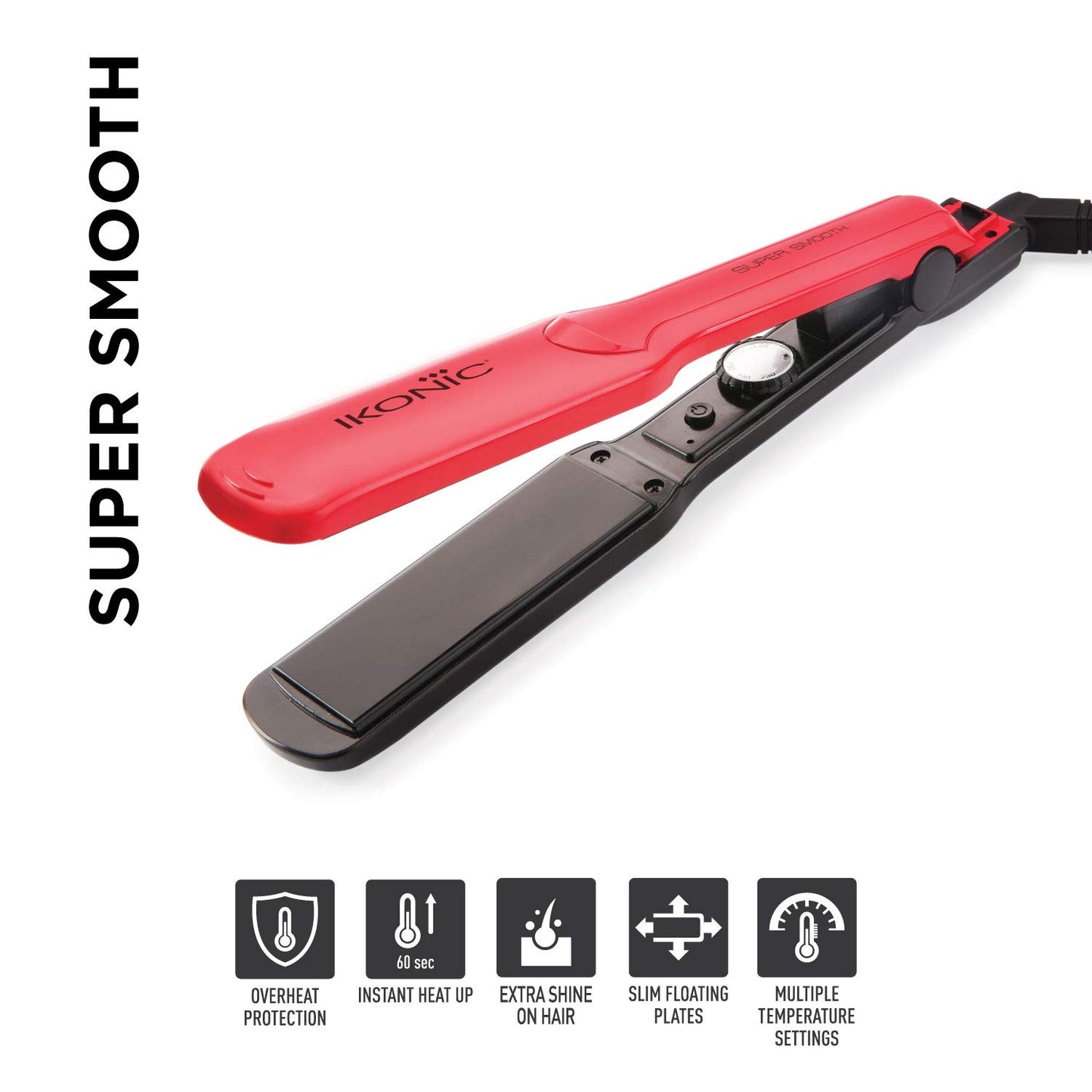 Ikonic Hair Straightener - Super Smooth Red