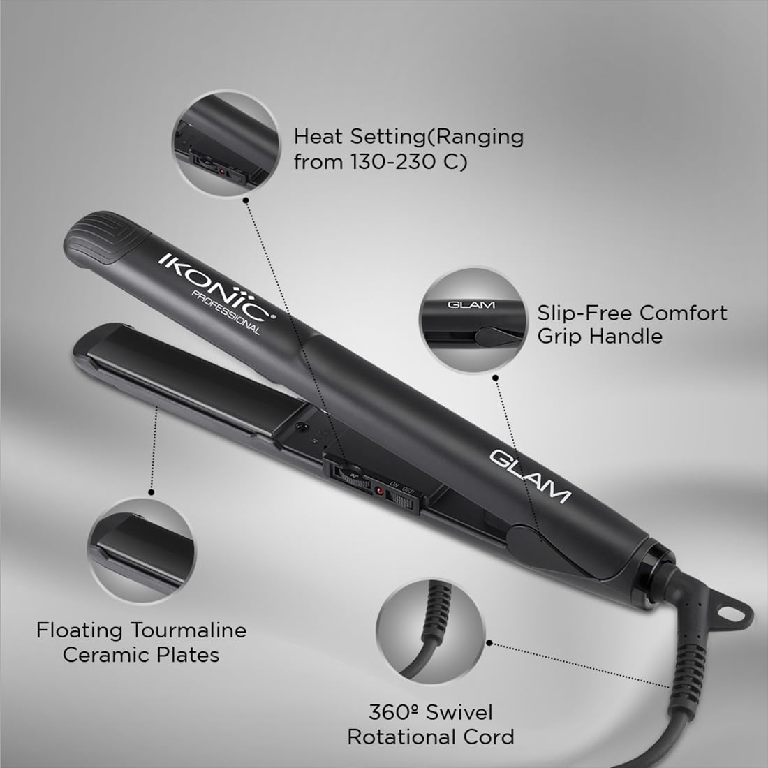 Ikonic Hair Straightener - Glam Black