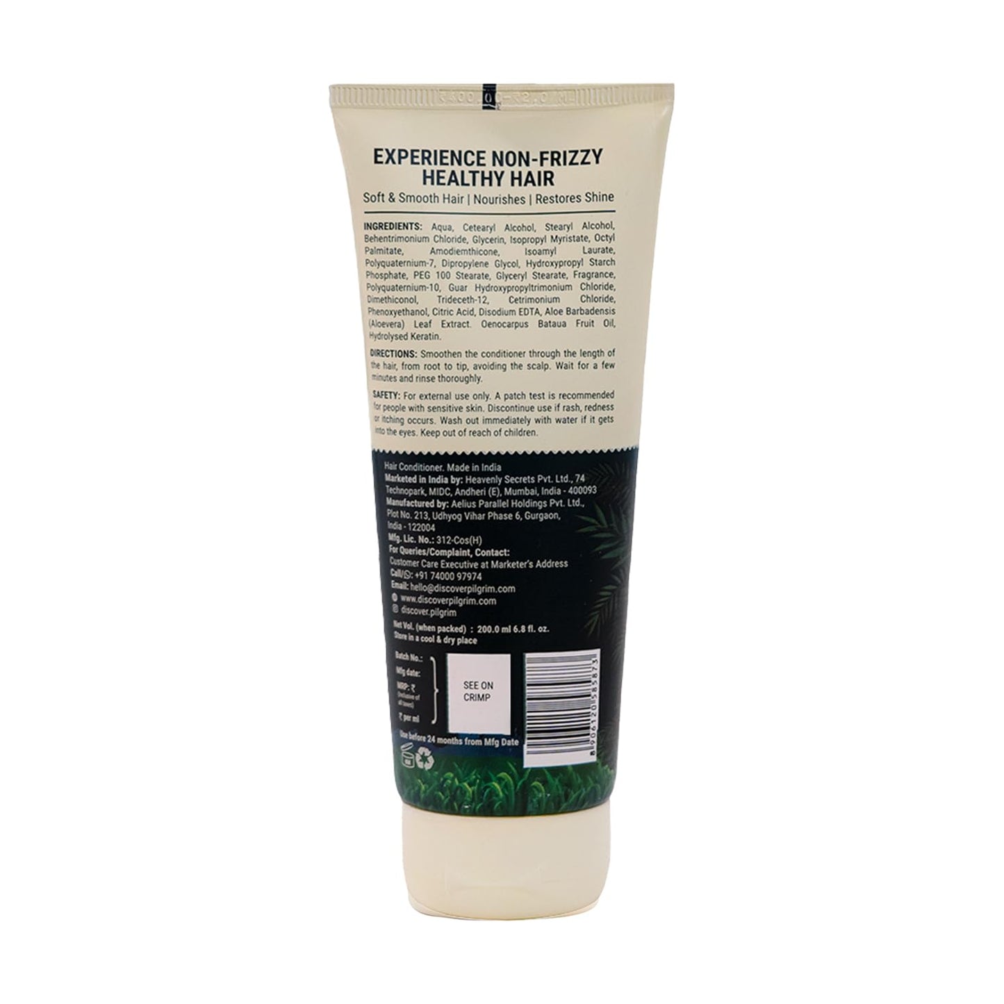 Pilgrim Amazonian Patuá & Keratin Hair Smoothing Conditioner Dry & Frizzy Hair (200 ml)