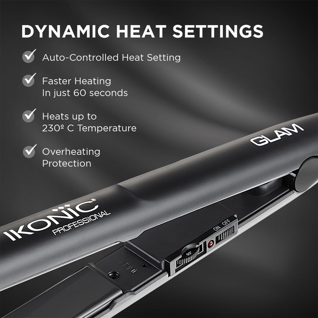 Ikonic Hair Straightener - Glam Black