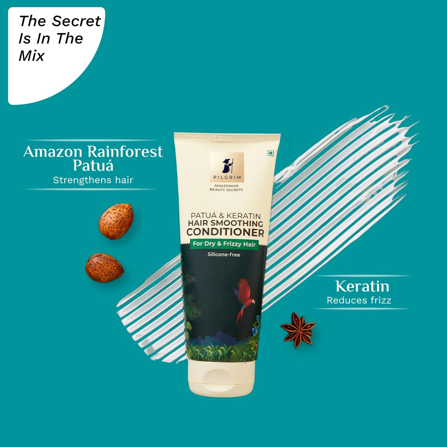 Pilgrim Amazonian Patuá & Keratin Hair Smoothing Conditioner Dry & Frizzy Hair (200 ml)