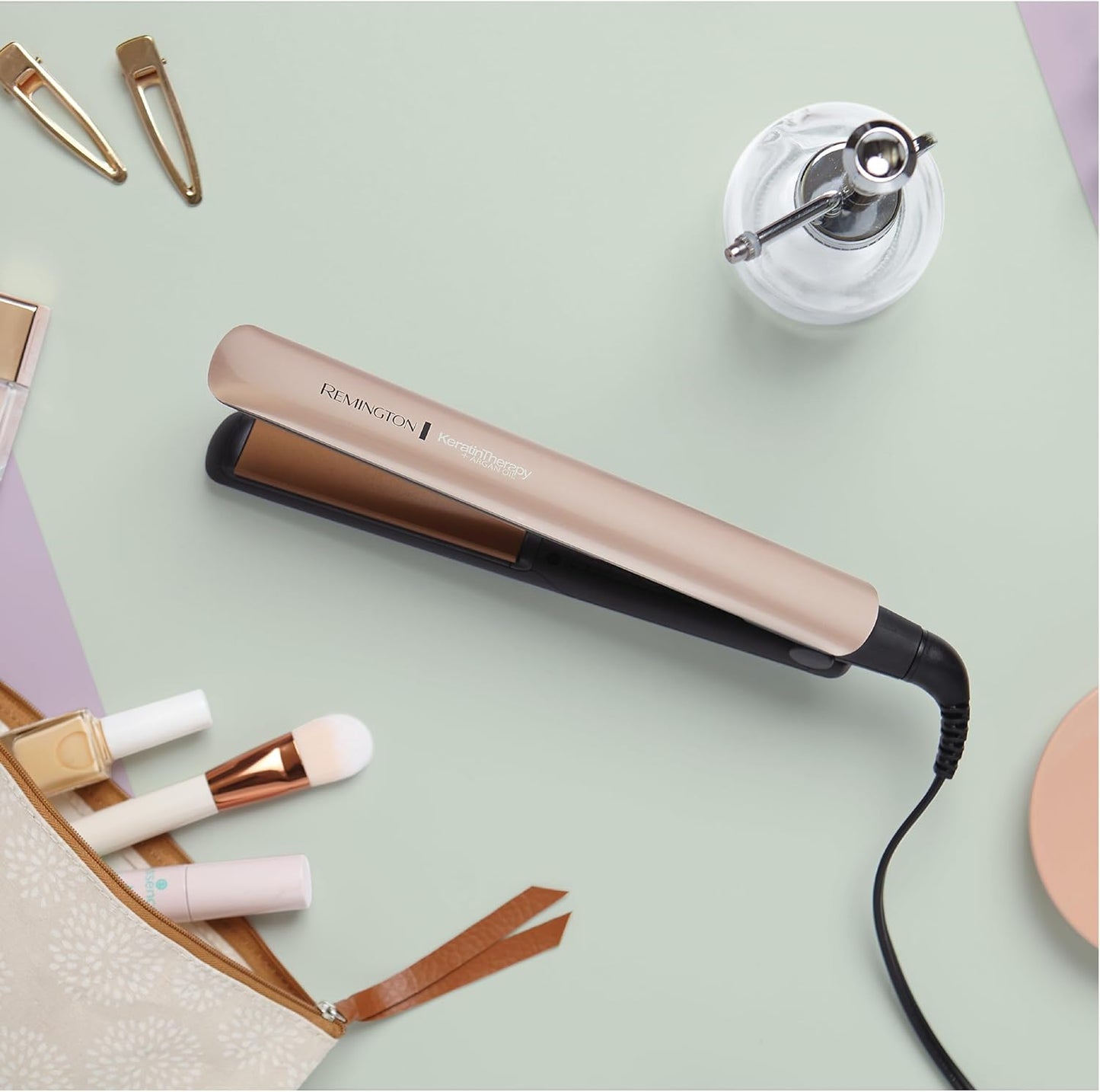 Remington Straightening Iron with Keratin Micro Conditioners and Argan Oil, S8599 (110) F