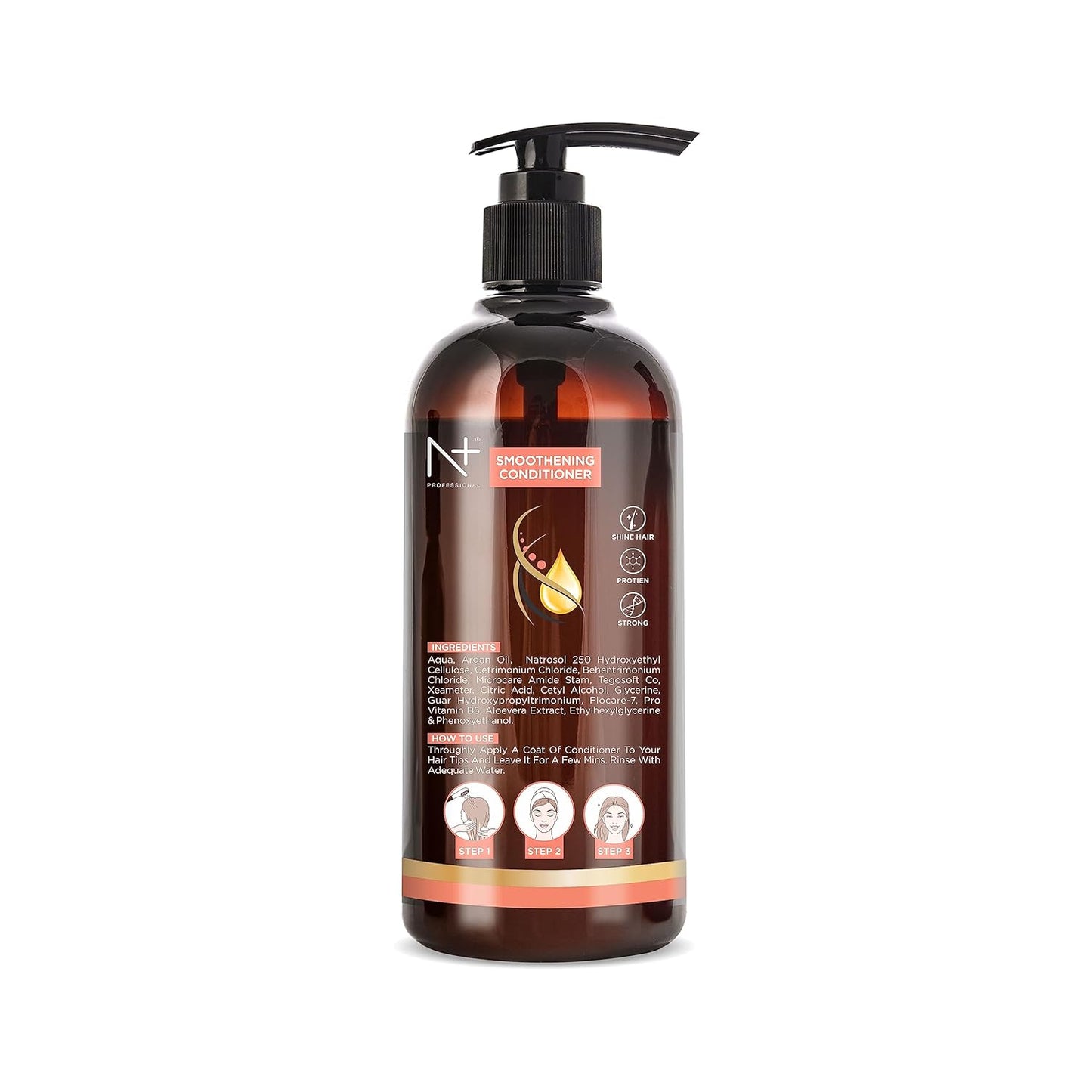 N Plus Professional Smoothening Conditioner with Argan Oil for Anti-Frizz Hair (300 ml)