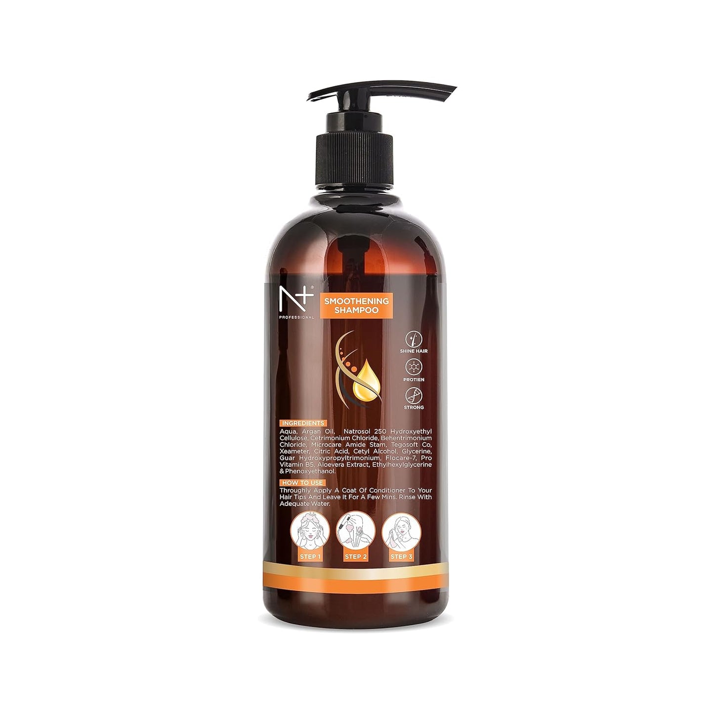 N Plus Professional Smoothening Shampoo with Argan Oil for Smooth Anti-Frizz Hair (300 ml)