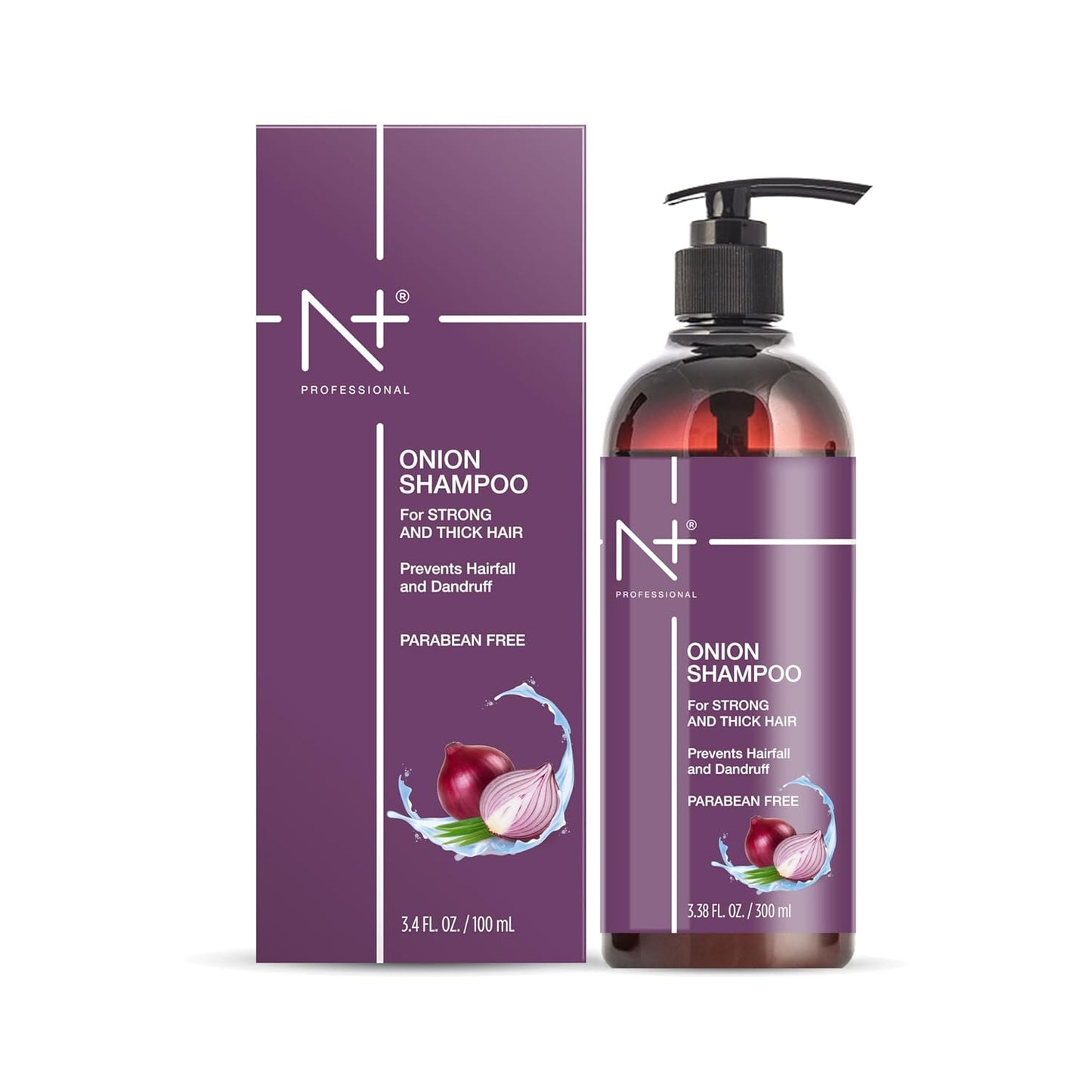 N Plus Professional Onion Shampoo with Tea Tree Oil - Prevents Hairfall & Dandruff (300 ml)