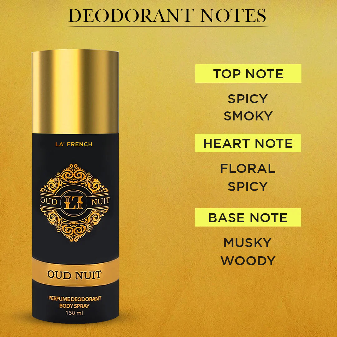 La'French Oud Nuit Perfume Deodorant Body Spray 150ml
