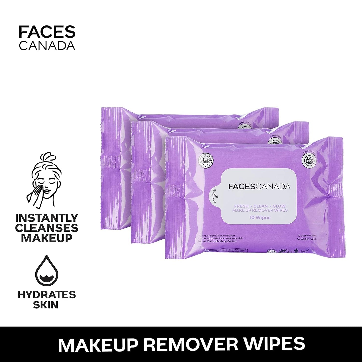Faces Canada Fresh Clean Glow Makeup Remover Wipes
