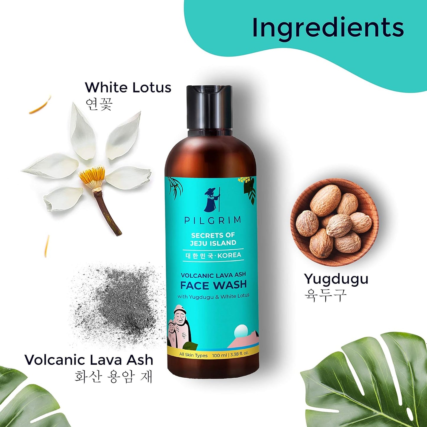 Pilgrim Volcanic Lava Ash Face Wash with Yugdugu & White Lotus (100 ml)