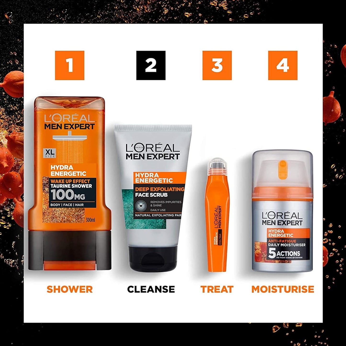 L'Oreal Paris Men Expert Face Scrub, Hydra Energetic Deep Exfoliating Face Wash for Men (100 ml)