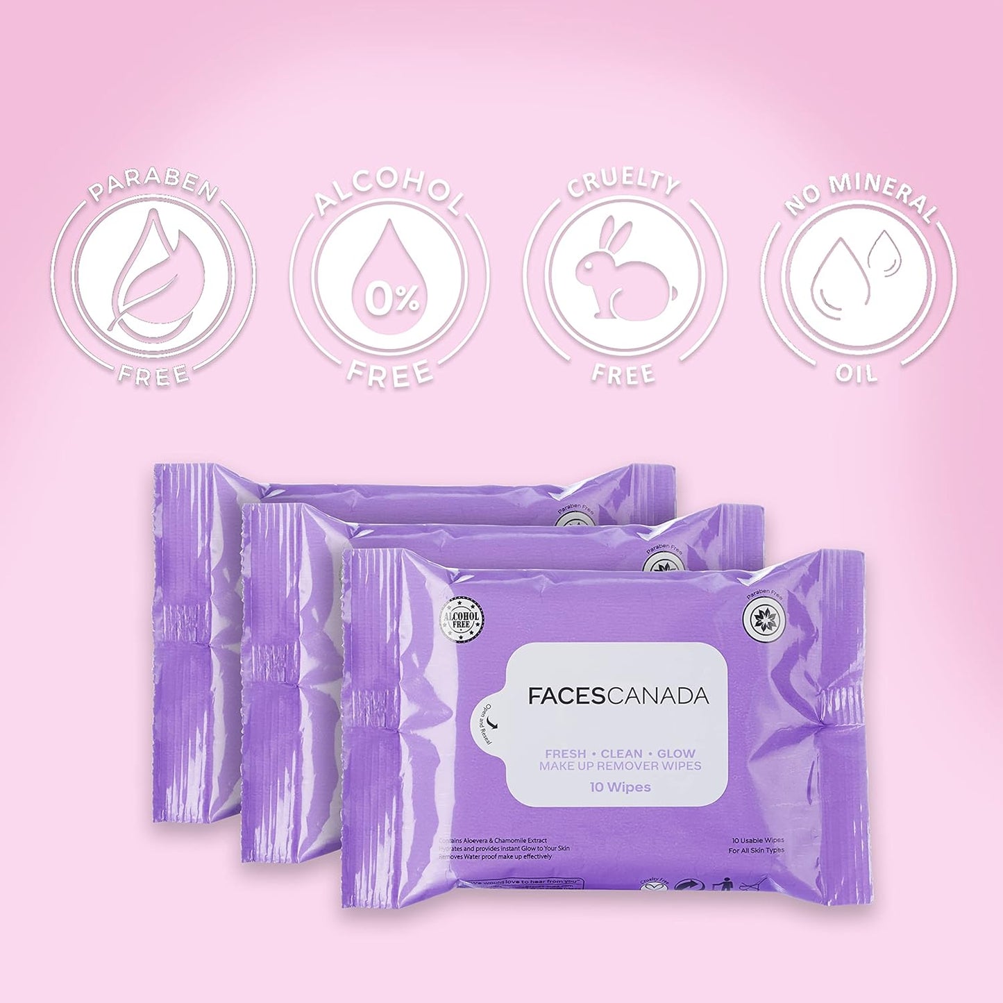 Faces Canada Fresh Clean Glow Makeup Remover Wipes