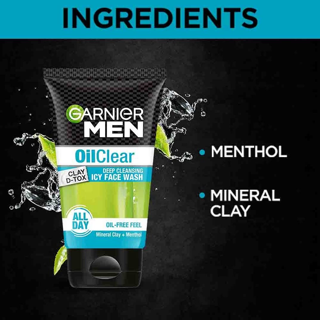 Garnier Men Oil Clear Deep Cleansing Icy Face Wash (100 g)