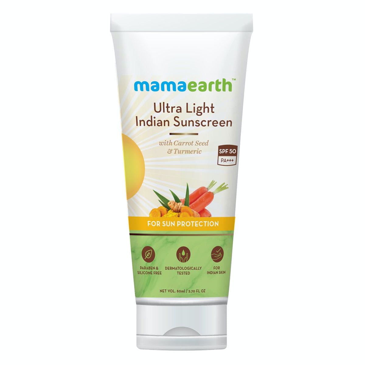 MamaEarth Ultra Light Indian Sunscreen SPF 50 PA+++ (80 g)