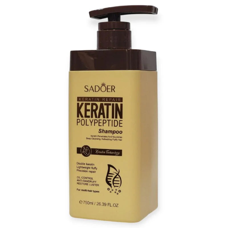 Keratin Hair Shampoo Cleans Fluffy Hair, Oil Control, Anti-Dandruff, Gives Shine Sadoer Keratin Repair (750 ml)