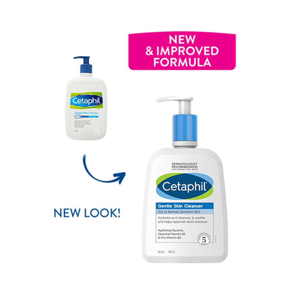 Cetaphil Gentle Skin Cleanser Dry to Normal Skin with Niacinamide Dermatologist Recommended (500ml)