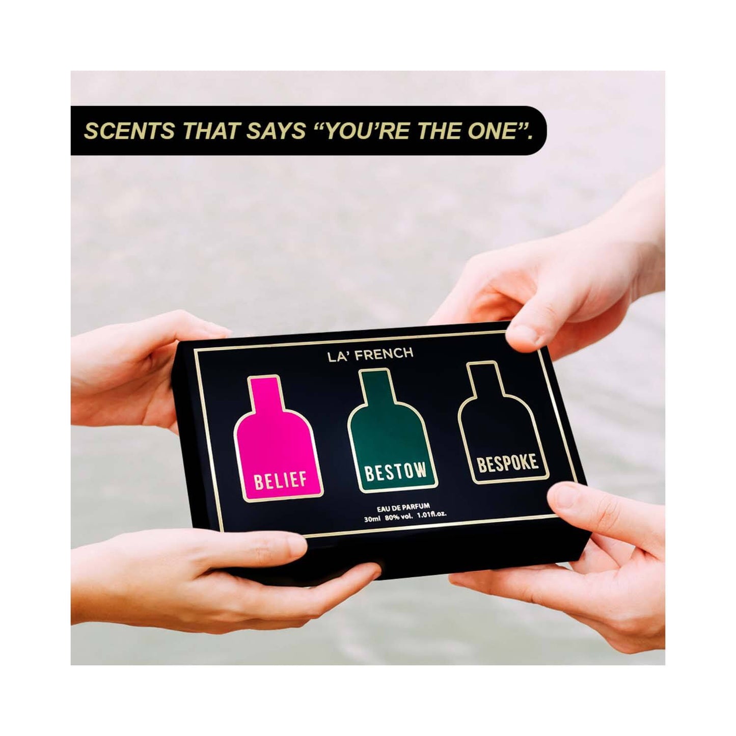 LA' French Belief, Bestow & Bespoke Perfume Gift Set For Men (3Pcs)