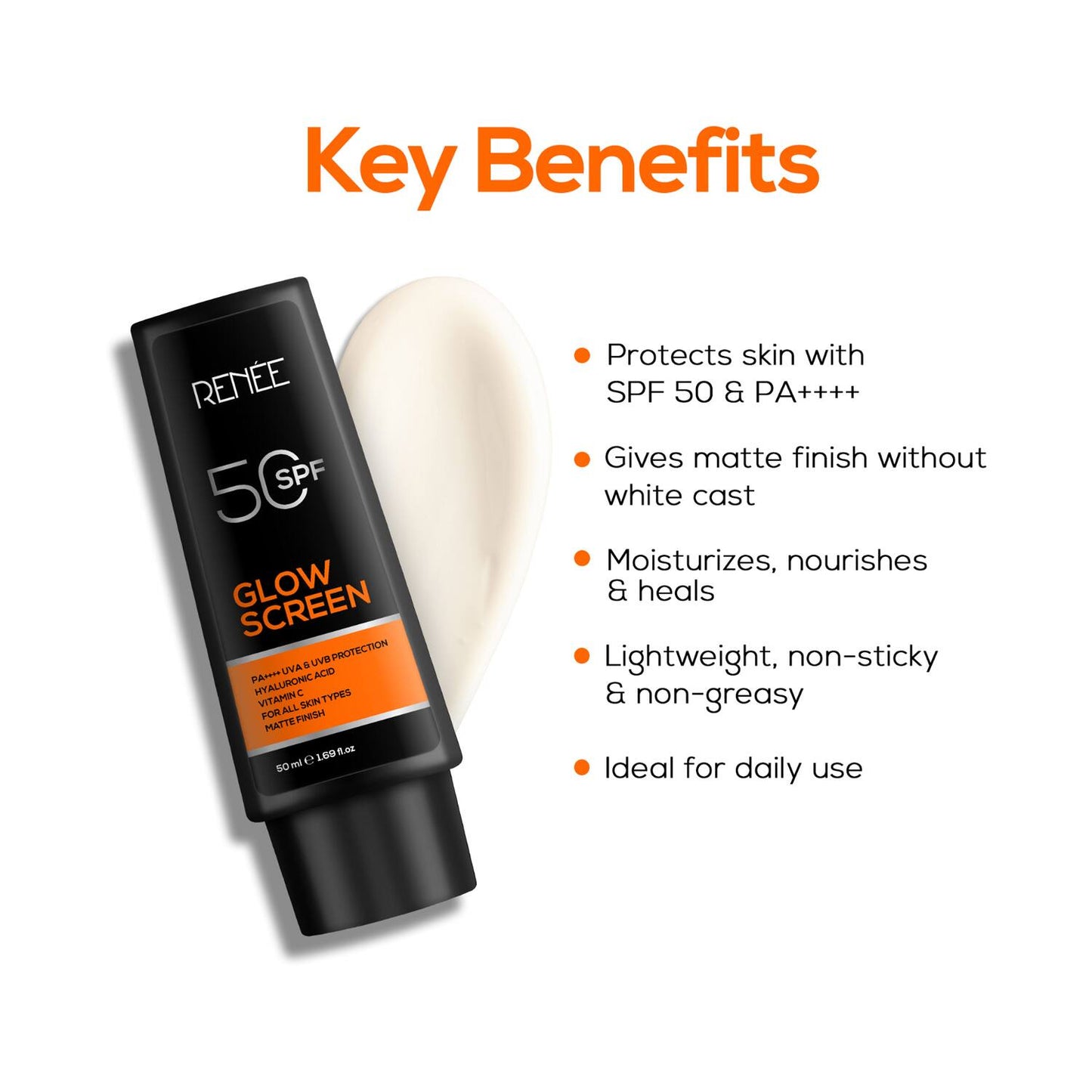 RENEE Glow Screen Sunscreen Cream SPF 50 (50 ml)