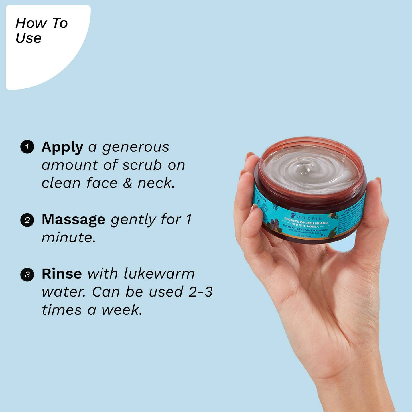 Pilgrim Volcanic Lava Ash Face Scrub With Yugdugu & White Lotus (100 g)