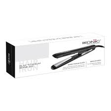 Ikonic Professional Slim Titanium Shine Hair Straightener - Black 2.0 (1Pcs)
