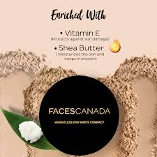 FACES CANADA Weightless Stay Matte Compact SPF20 Vitamin E & Shea Butter 9g