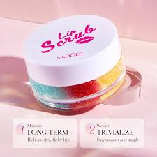 SADOER Tri-color Lip Scrub Lip Exfoliator Tinted Lip Balm (20 g)