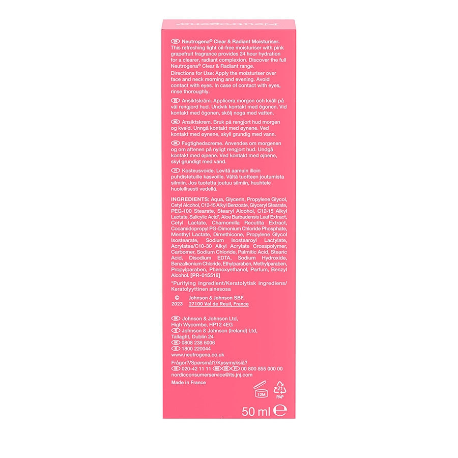 Neutrogena Pink Grapefruit Oil-Free Moisturiser (50 ml)