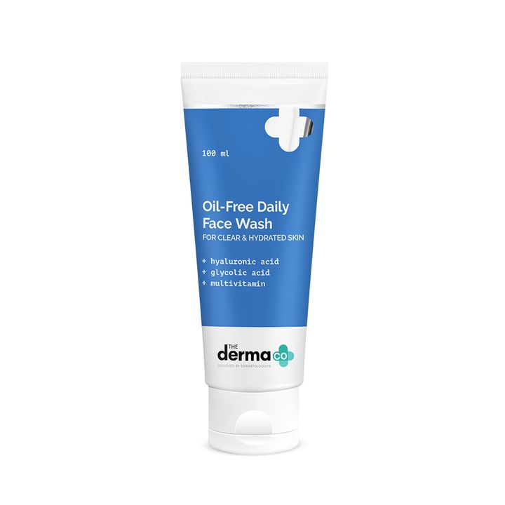 Oil-Free Daily Face Wash With Hyaluronic Acid, Glycolic Acid & Multivitamins for Clear & Hydrated Skin (100 ml)