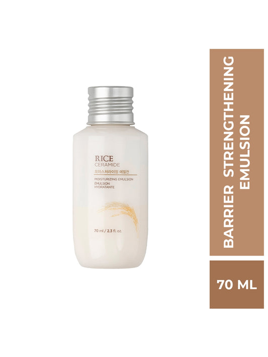 The Face Shop Rice & Ceramide Moisturizing Emulsion Cream - Korean Brightening Moisturizer (70 ml)