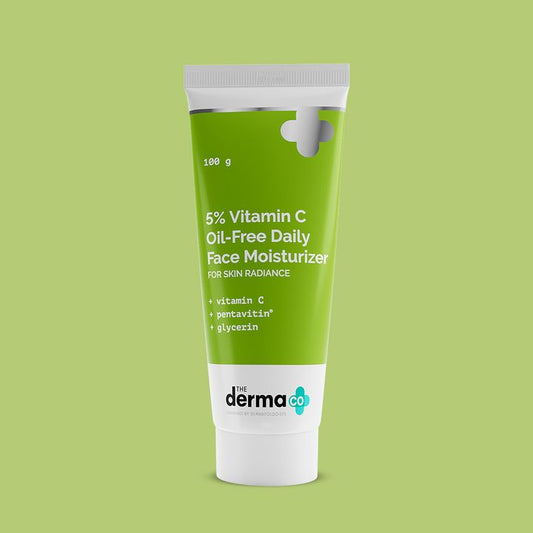 The Derma Co 5% Vitamin C Oil-Free Daily Face Moisturizer for Skin Radiance (100 g)