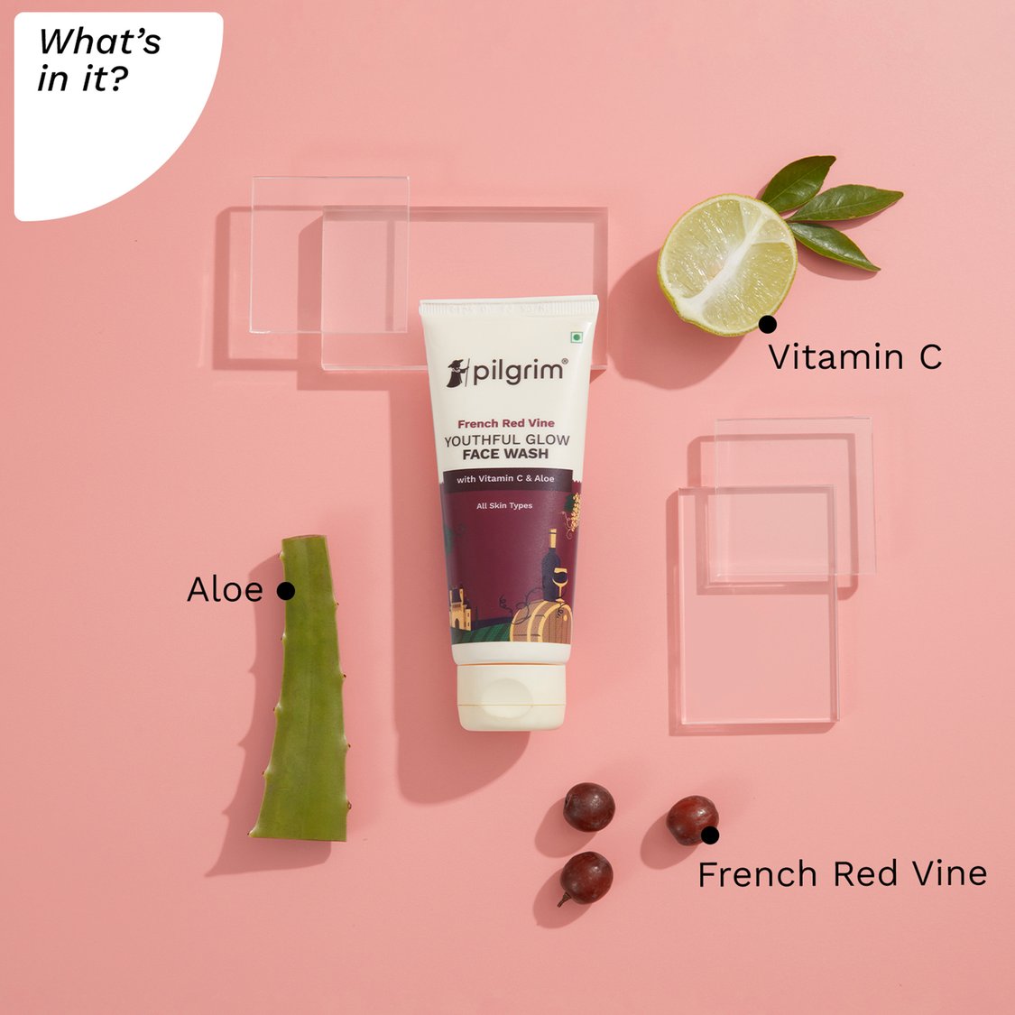 PILGRIM Red Vine Face Wash - (100 ml)