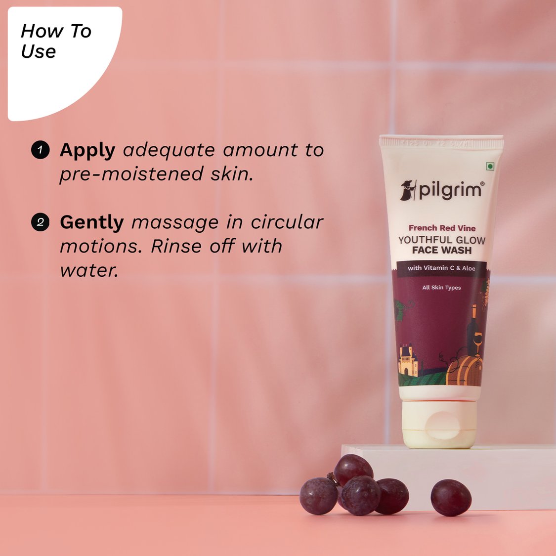 PILGRIM Red Vine Face Wash - (100 ml)