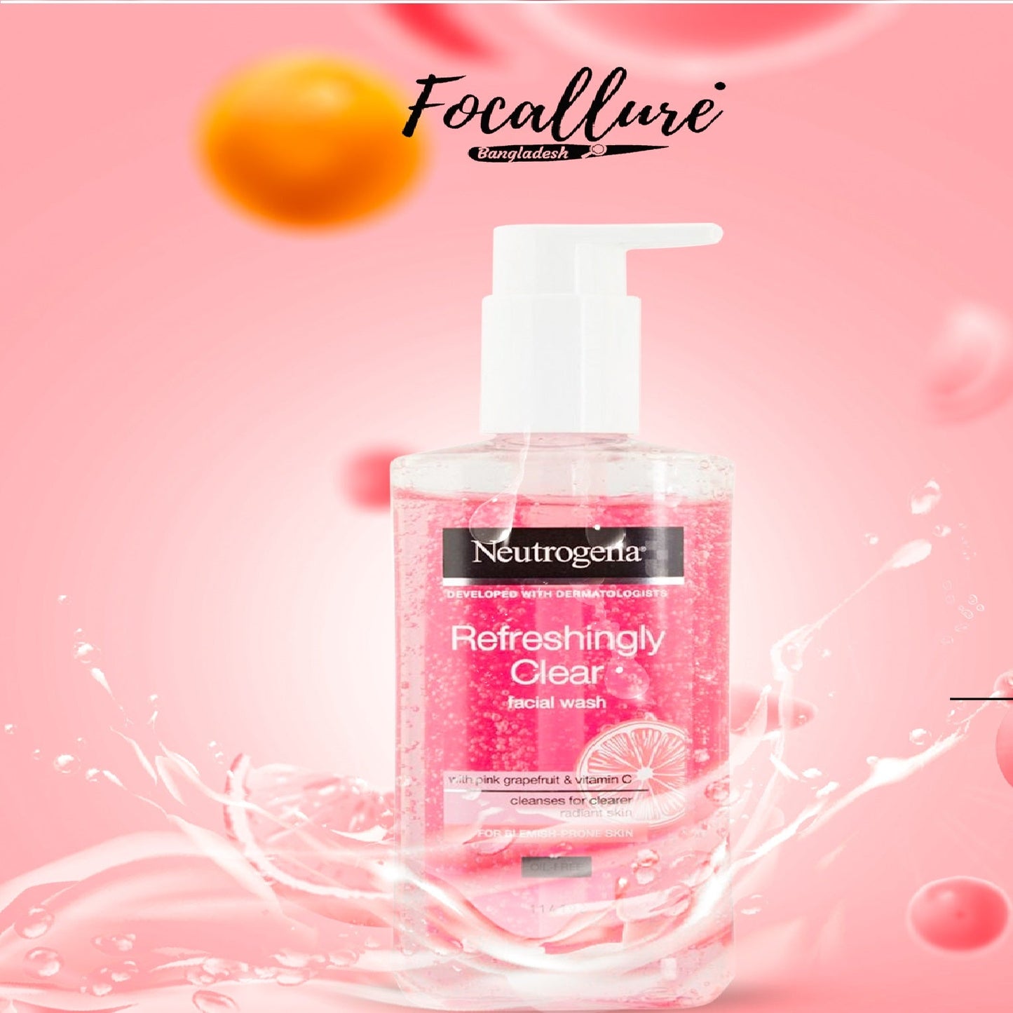 Neutrogena REFRESHINGLY CLEAR Pink Grapefruit Facial Wash (200 ml)