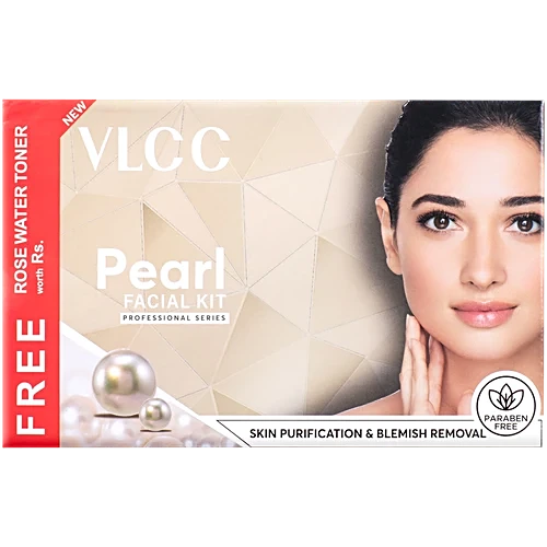 VLCC Pearl Facial Kit with Free Rose Water Toner For Bright Skin, (400 g)
