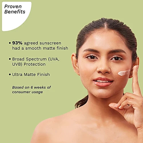 Pilgrim Squalane Ultra Matte Sunscreen - SPF 50, PA+++, With Omega Ceramides, Broad Spectrum, (50 g)