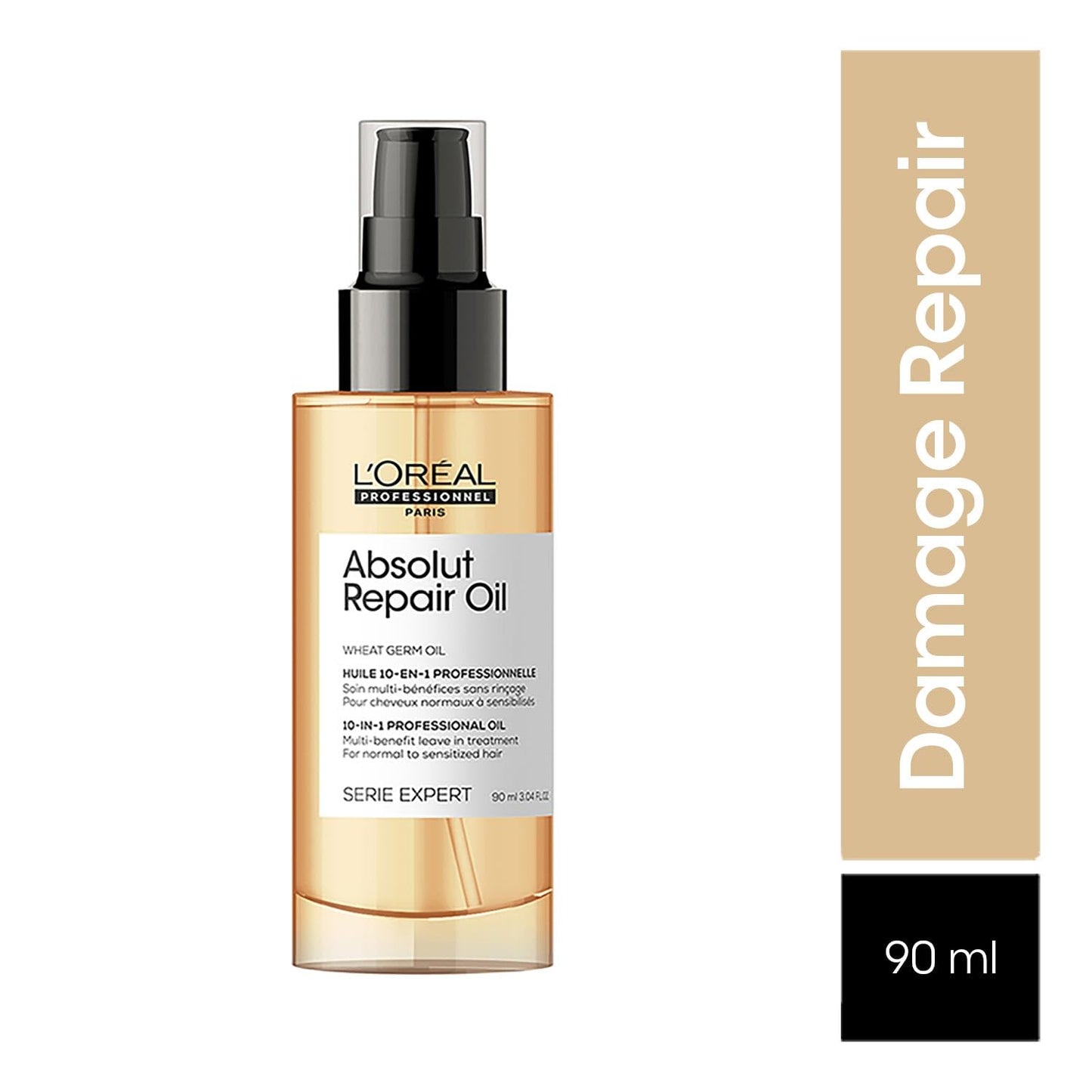 L'OREAL PROFESSIONNEL Absolut Repair 10-in-1 Multi-Benefit Hair Serum For Dry & Damaged Hair (90 ml)