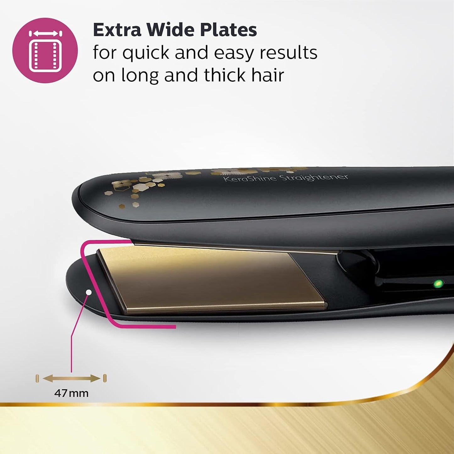Philips BHS736/00 Kerashine Titanium Wide Plate Straightener With Silk Protect Technology