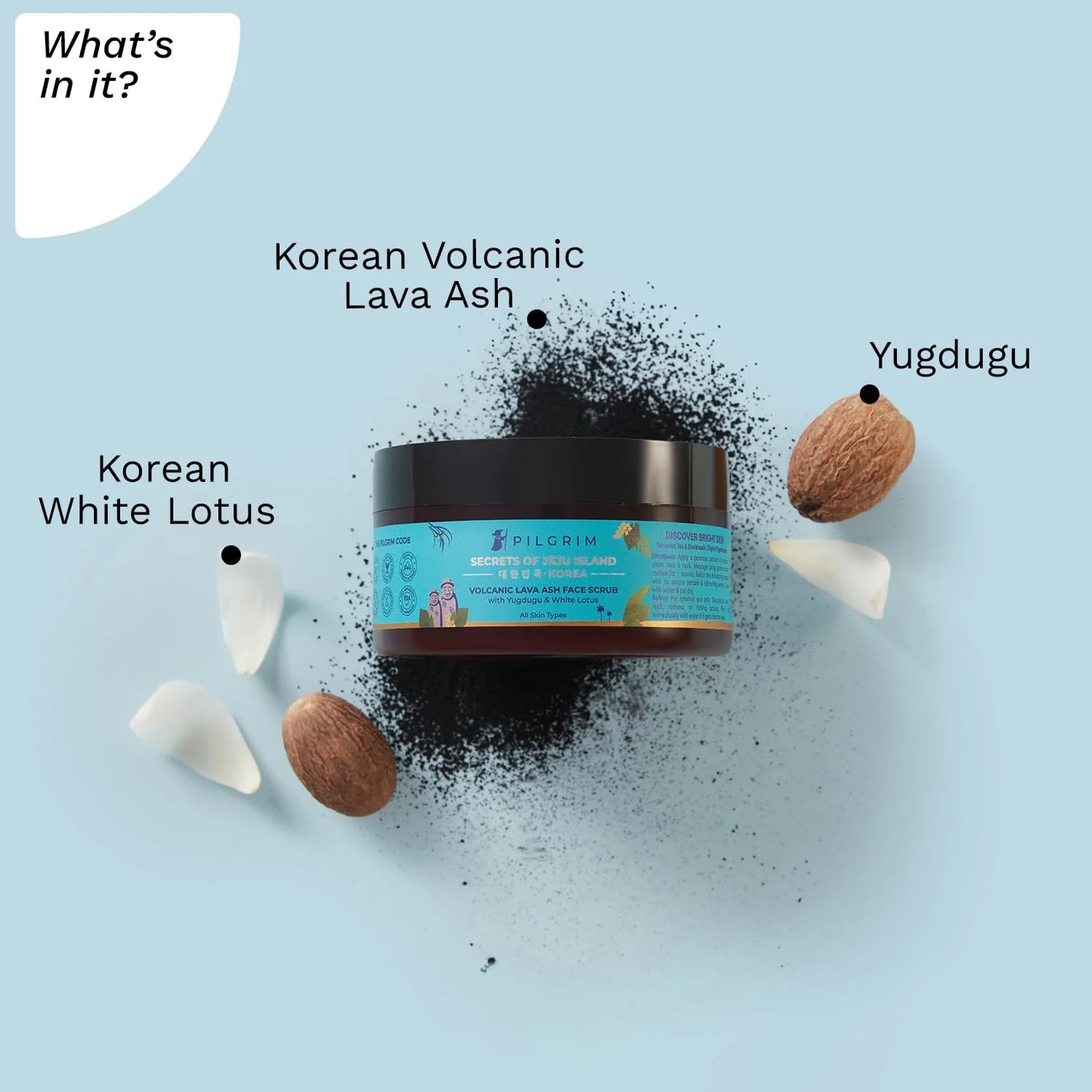Pilgrim Volcanic Lava Ash Face Scrub With Yugdugu & White Lotus (100 g)