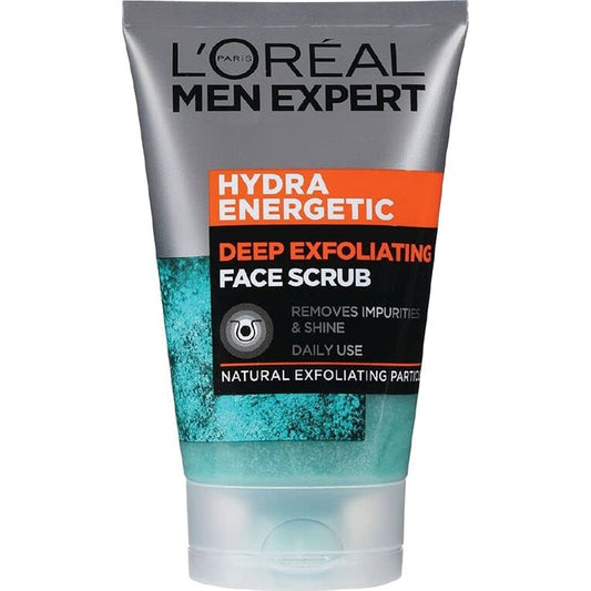 L'Oreal Paris Men Expert Face Scrub, Hydra Energetic Deep Exfoliating Face Wash for Men (100 ml)