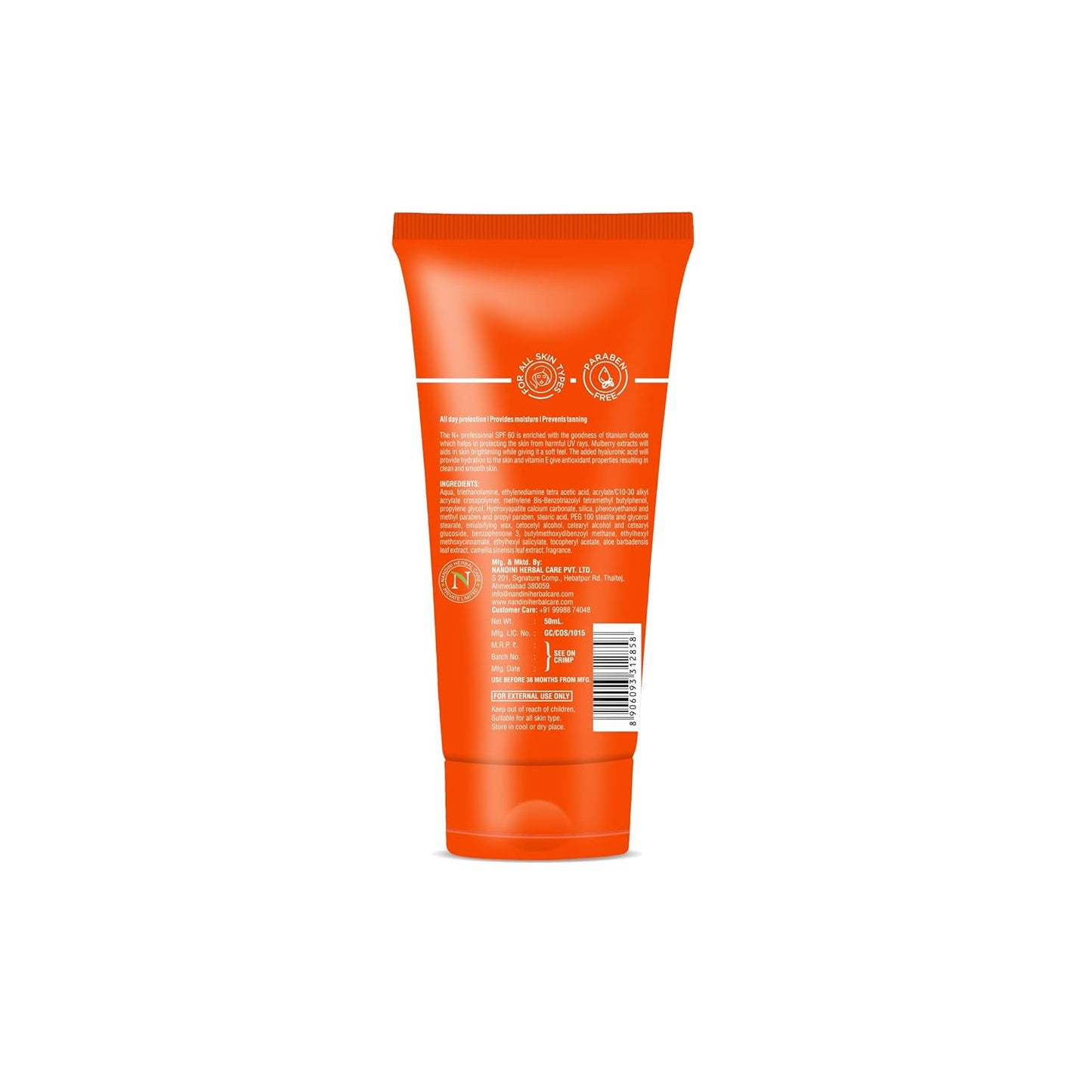 N PLUS Sunscreen - SPF 50 PA+++ SPF 60 Sun Screen Matte Cream, with Hyaluronic acid and Vitamin E  (50 ml)