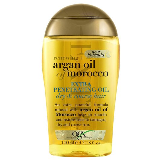 OGX Hair Oil, Renewing + Argan Oil Of Morocco, Extra Penetrating Oil, Dry and Coarse Hair Types, (100 ml)