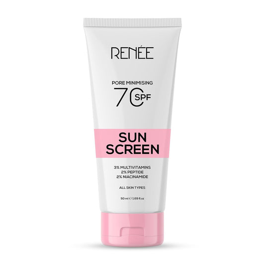 RENEE Pore Minimizing Sunscreen Spf 70 With 2% Niacinamide For All Skins, 2% Peptide & 3% Multivitamins, (50 ml)