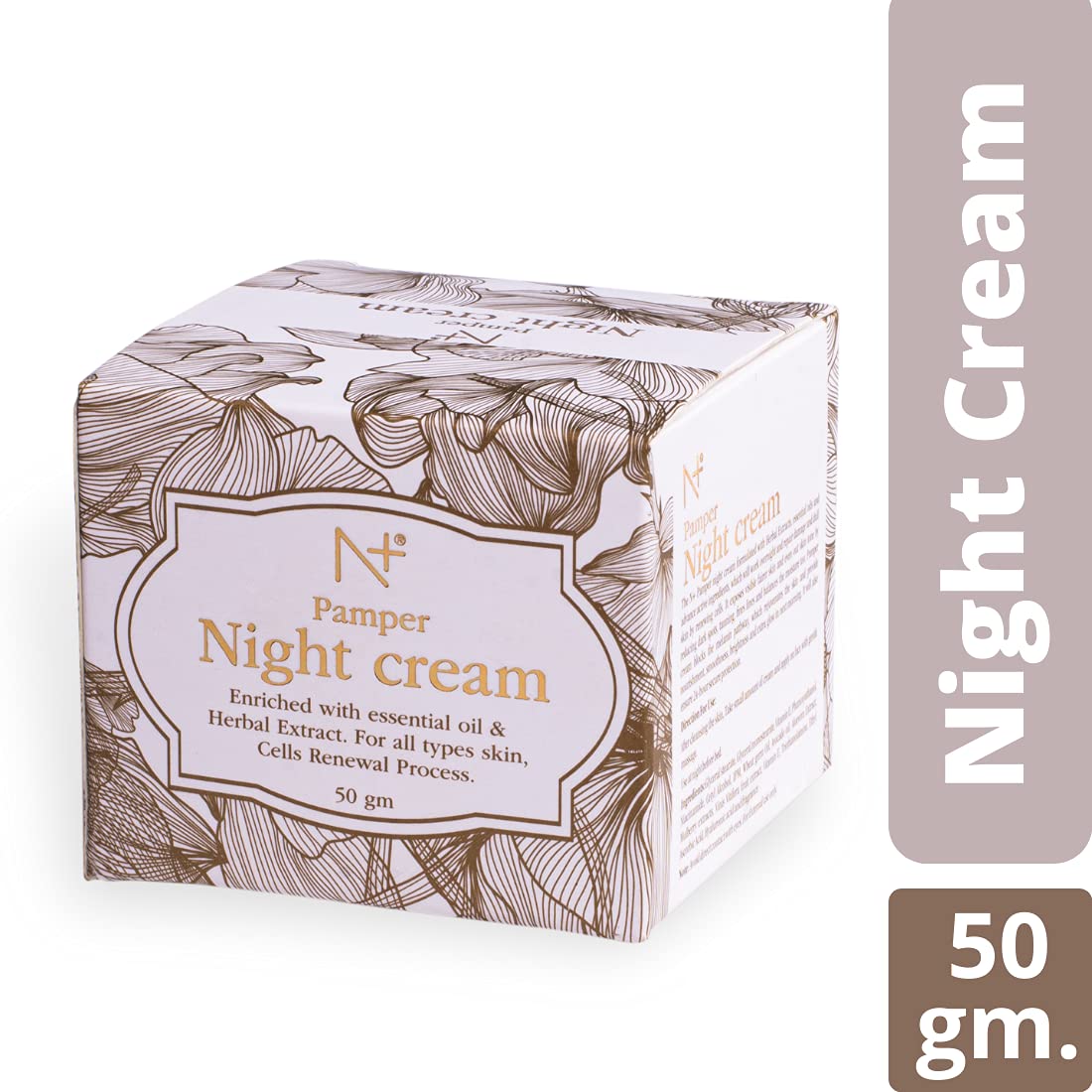 N PLUS Pamper Night Cream Enriched With Essential Oil & Herbal Extract For All Types Skin, (50 g)