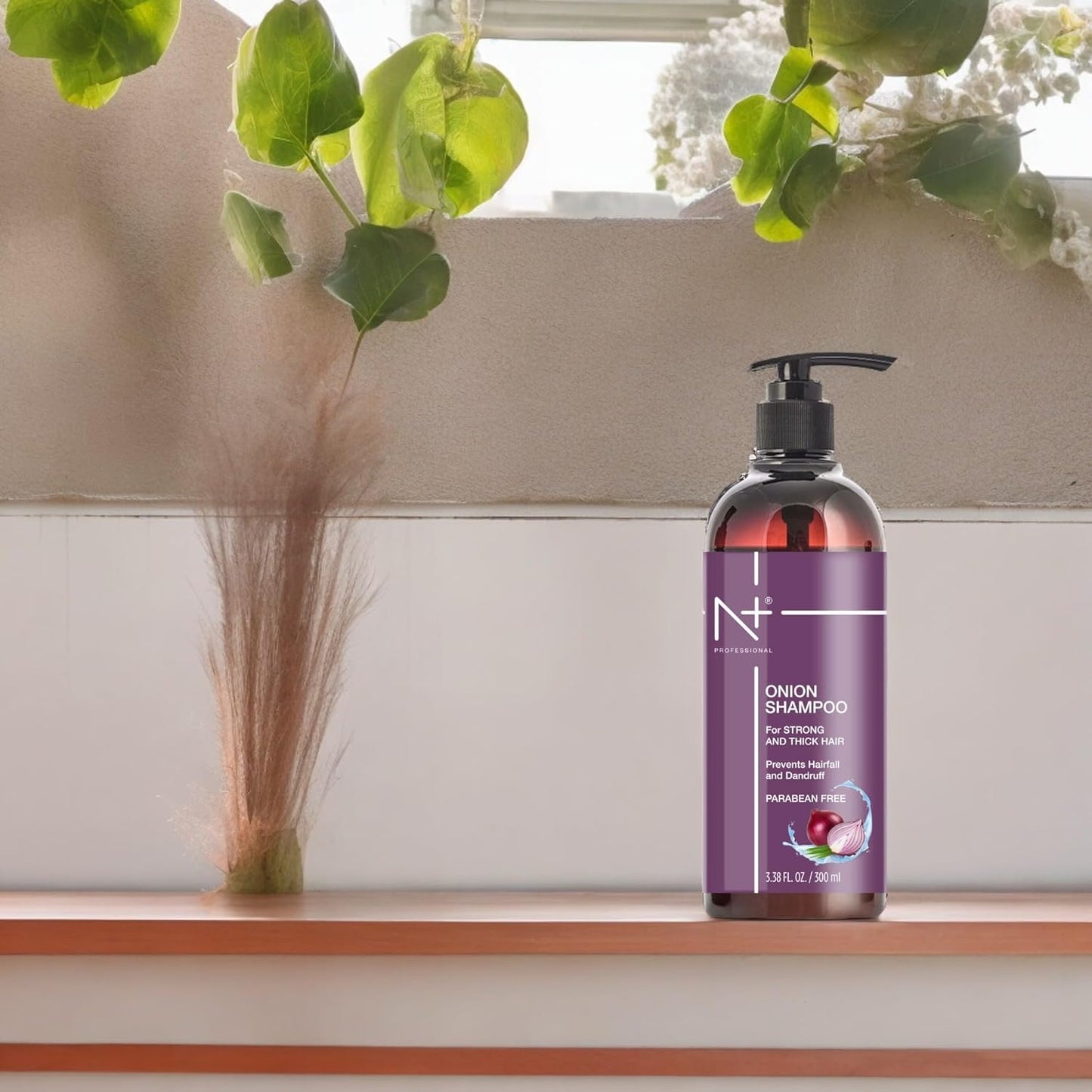 N Plus Professional Onion Shampoo with Tea Tree Oil - Prevents Hairfall & Dandruff  (300 ml)