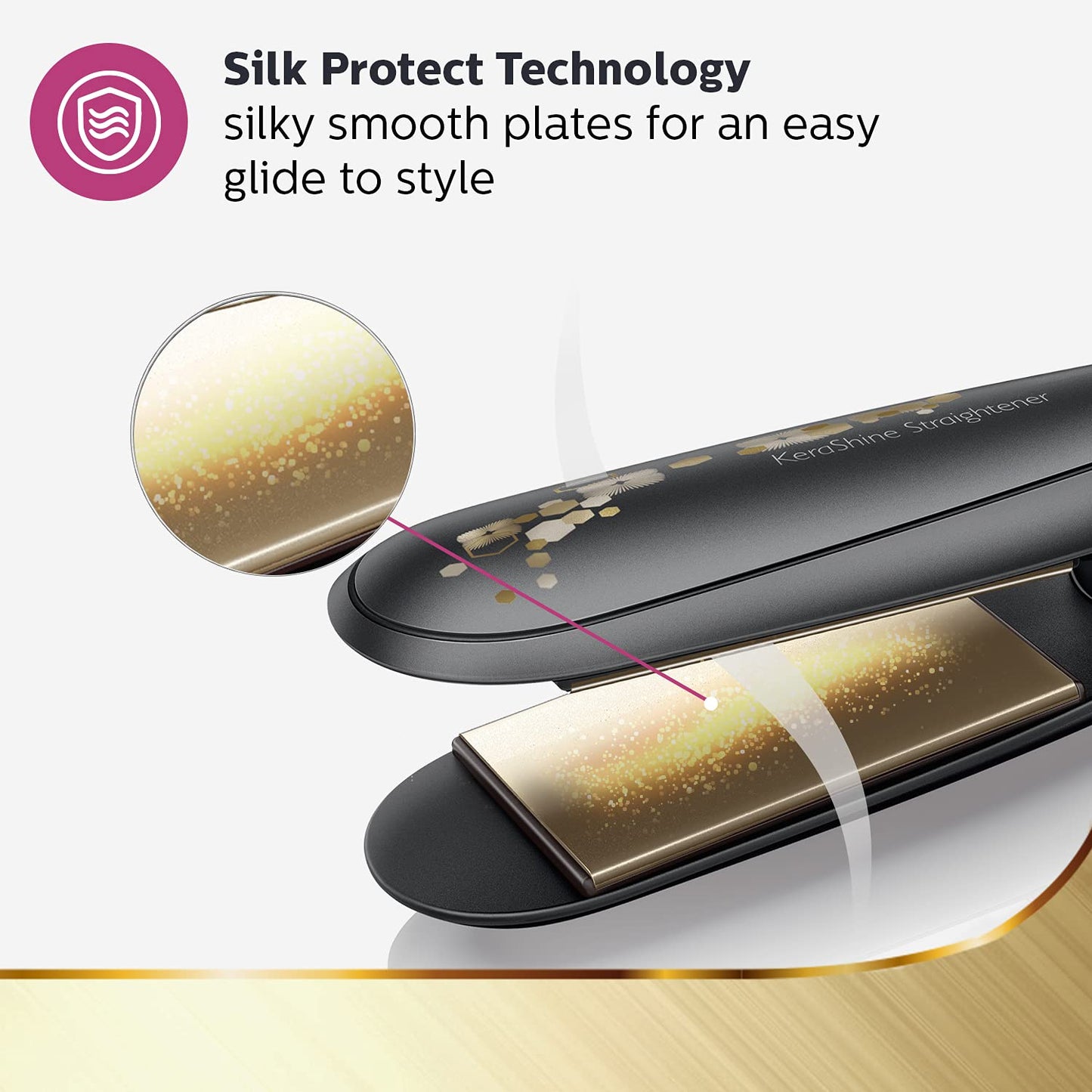 Philips BHS736/00 Kerashine Titanium Wide Plate Straightener With Silk Protect Technology