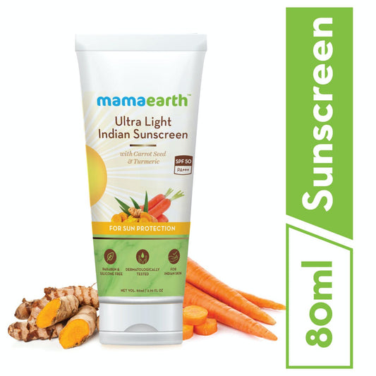 MamaEarth Ultra Light Indian Sunscreen SPF 50 PA+++ (80 g)
