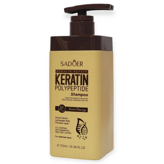 Keratin  Hair Shampoo Cleans Fluffy Hair, Oil Control, Anti-Dandruff, Gives Shine Sadoer Keratin Repair (750 ml)